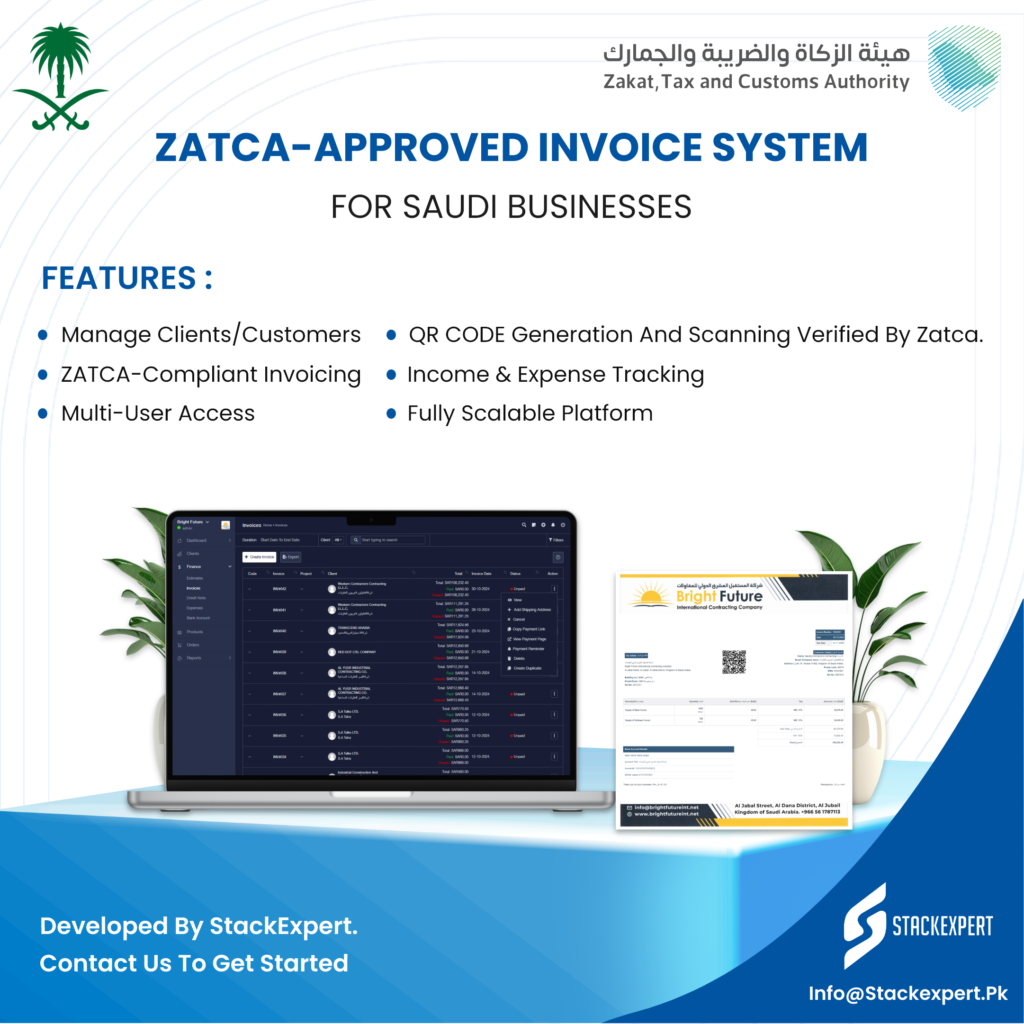 Zatca Approved Invoice management system