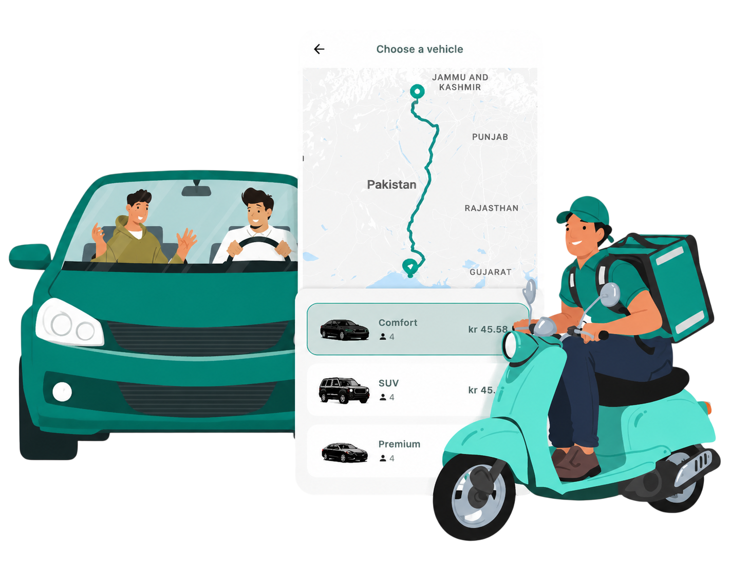 Build Custom Taxi App passenger screen