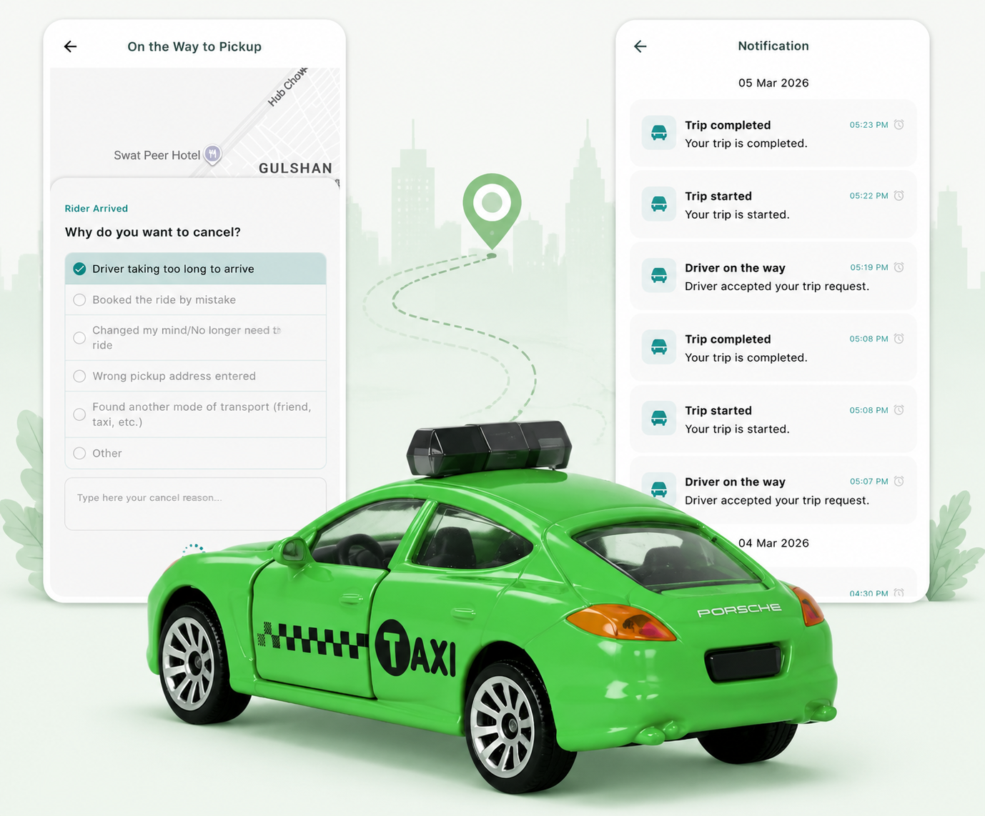 Fare bidding feature in InDriver Clone App