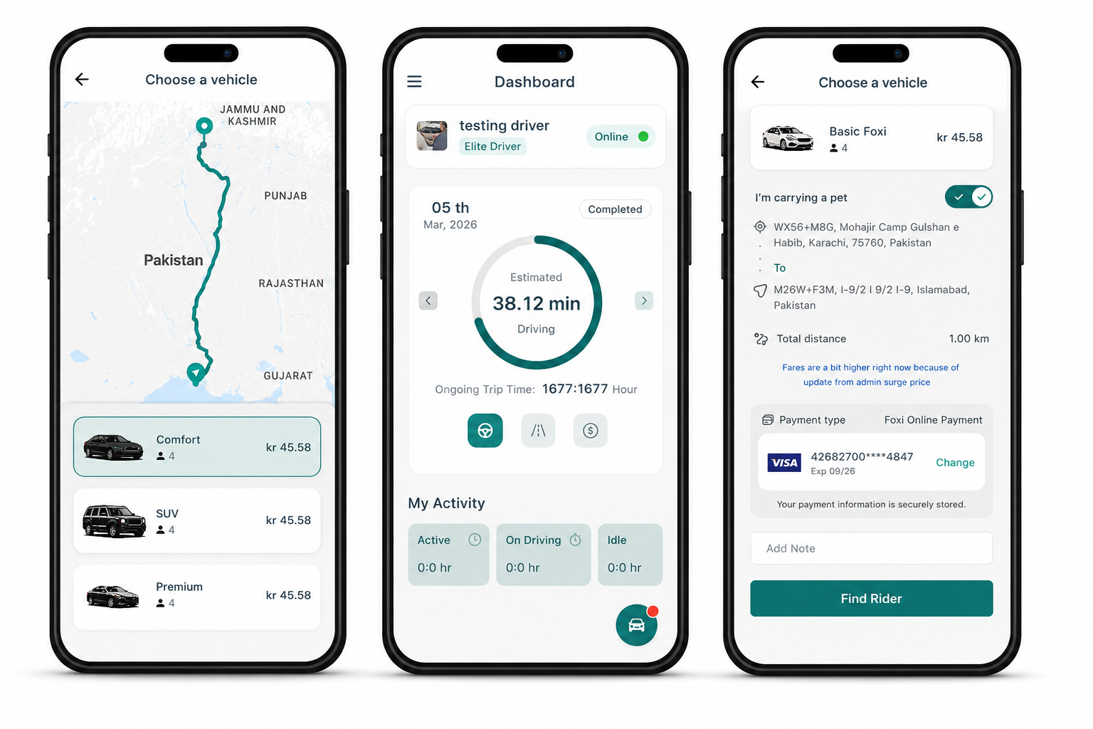 taxi booking app development